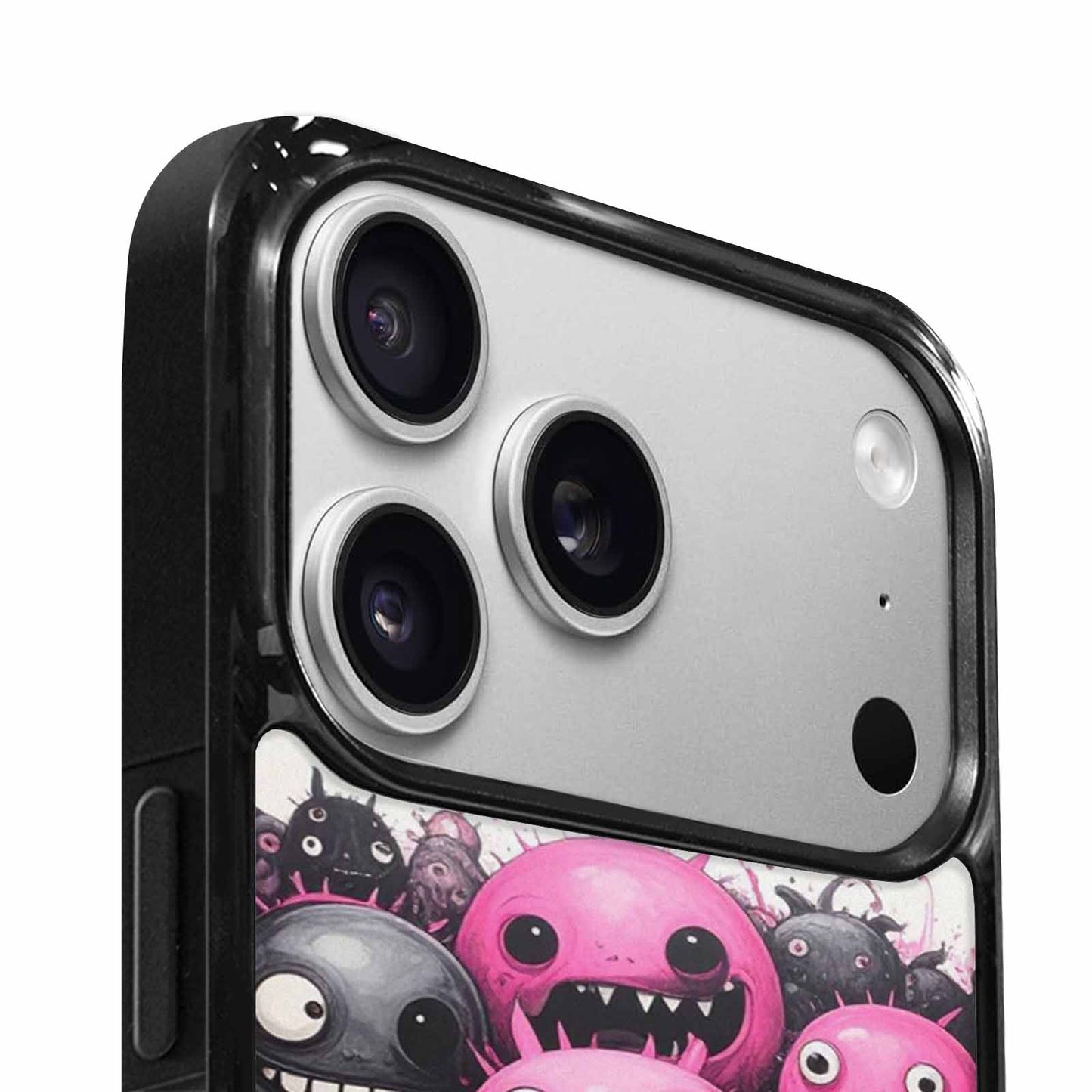 iPhone 17 Pro Case — Black Pink Ink Monsters General Cartoon, Custom Made Phone Cover