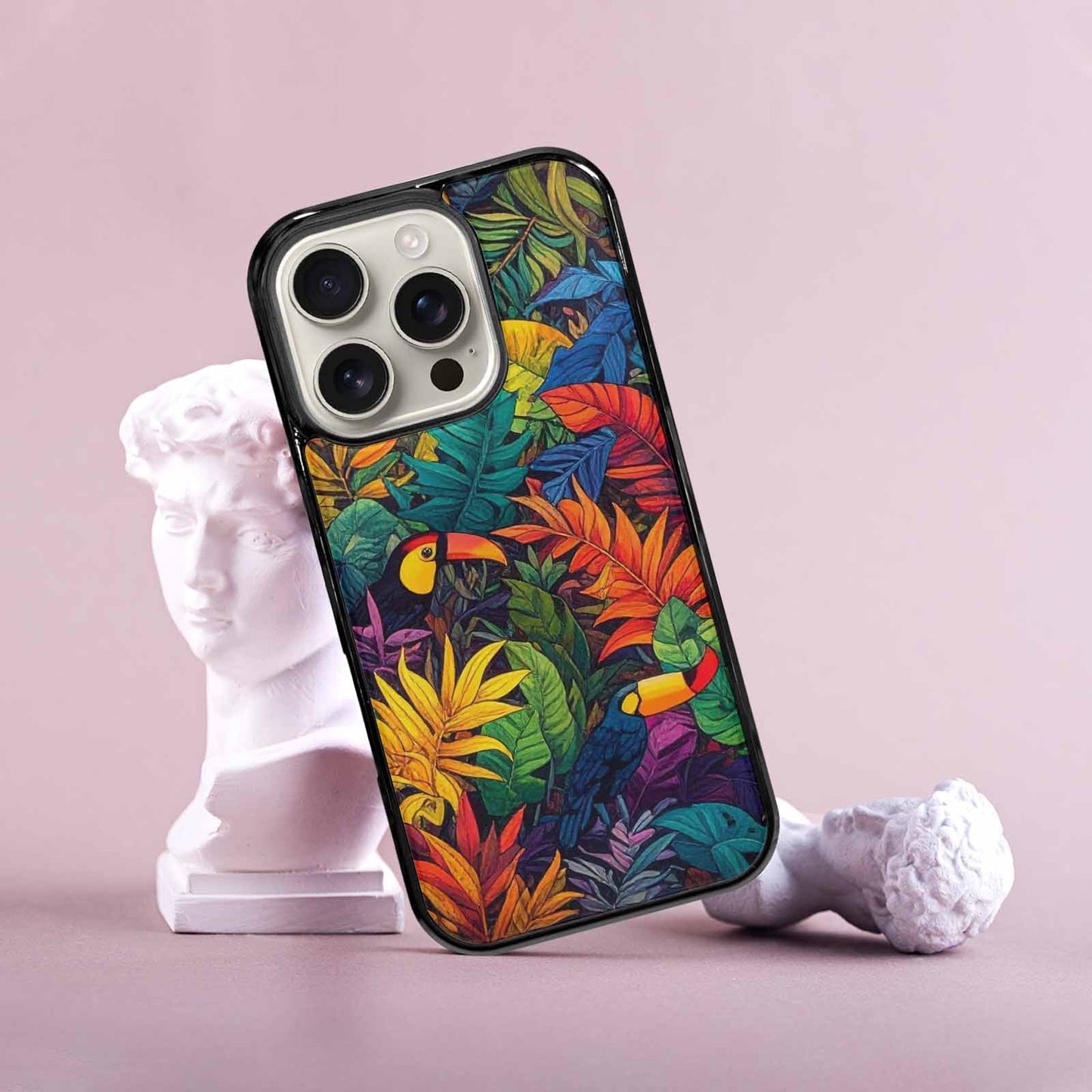 iPhone 16 Pro Case — Toucan Jungle Toucan Jungle Pattern Hundreds, Custom Printed Phone Case
