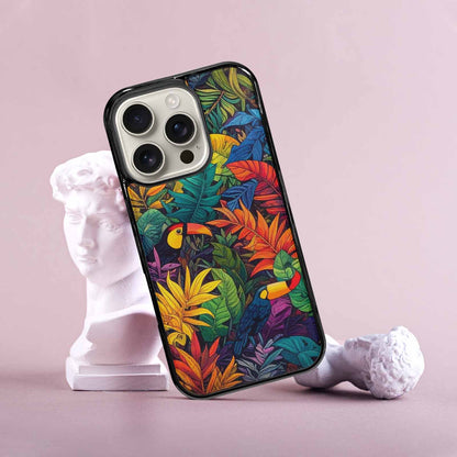 iPhone 16 Pro Case — Toucan Jungle Toucan Jungle Pattern Hundreds, Custom Printed Phone Case