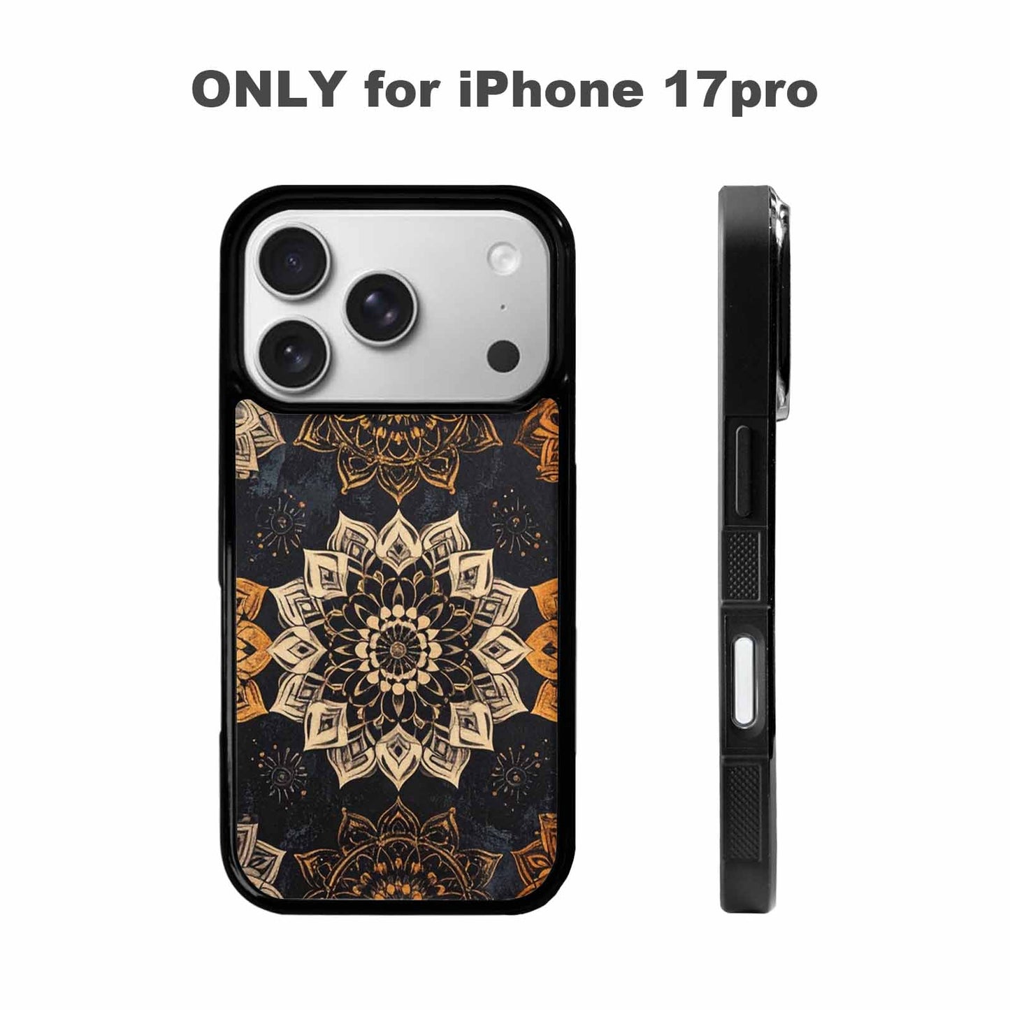 iPhone 17 Pro Case — Small Mandala Pattern Randomly Varying Floral, Custom Printed Phone Case