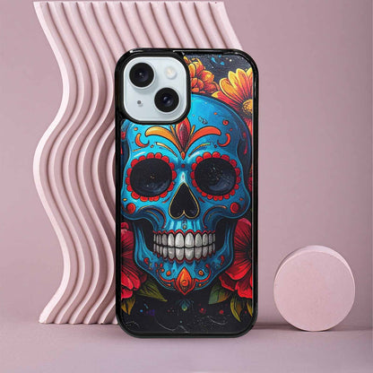 iPhone 15 Case — Graffiti Skull Art Seamless Pattern Vibrant, Customized Protective Case