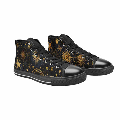 WOMEN'S Zodiac Constellation Star High Top Canvas Cottagecore Custom Sneakers