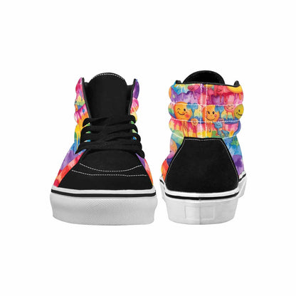 MEN'S Smiley Facessmiley Faces  High Top Canvas Grunge Custom Shoes