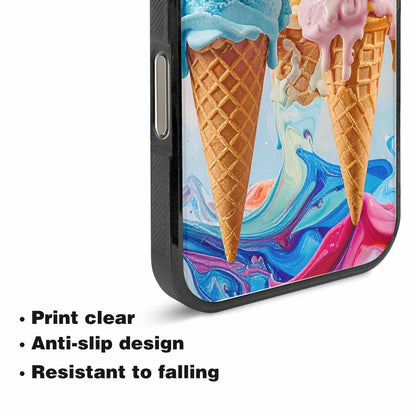 iPhone 15 Pro Max Case — Collage Of Overlapping Waffle Cone Icecream, Original Design Phone Case