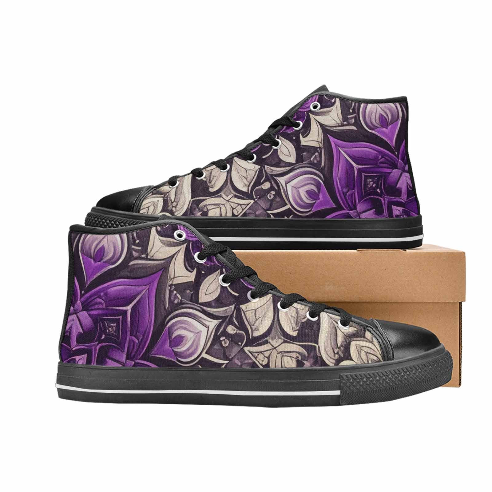 WOMEN'S Mandala High Top Canvas Surreal Custom Sneakers