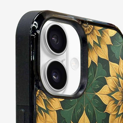 iPhone 16 Plus Case — Sunflower Mandala Kaleidoscope Custom, Custom Print Case Cover