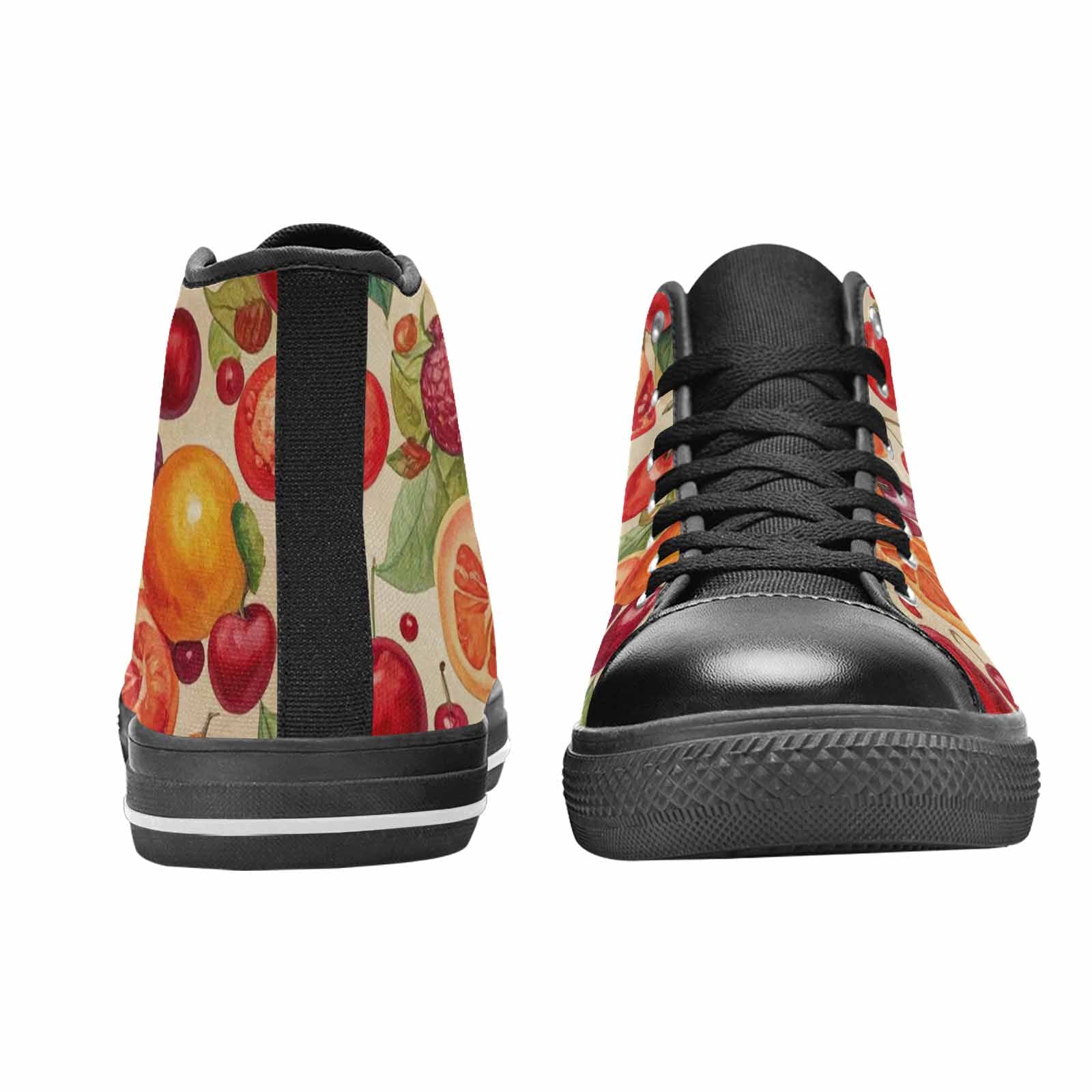 WOMEN'S Cherry Fruit Print High Top Canvas Cottagecore Shoes