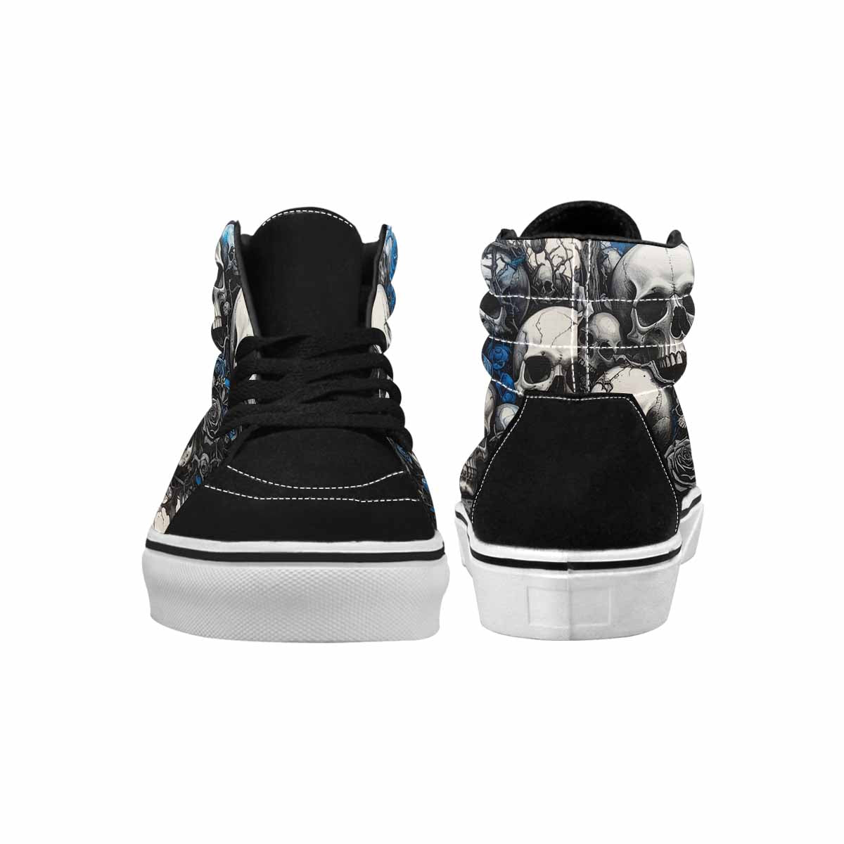 MEN'S Skull Roses High Top Canvas Grunge Custom Shoes