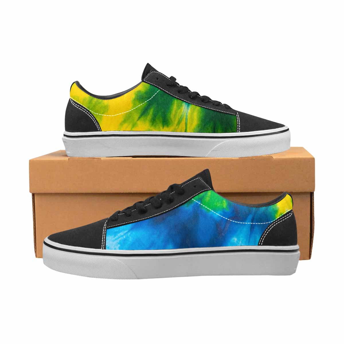 WOMEN'S Tie Dye Classic Canvas Lace-Up Dark Academia Custom Sneakers