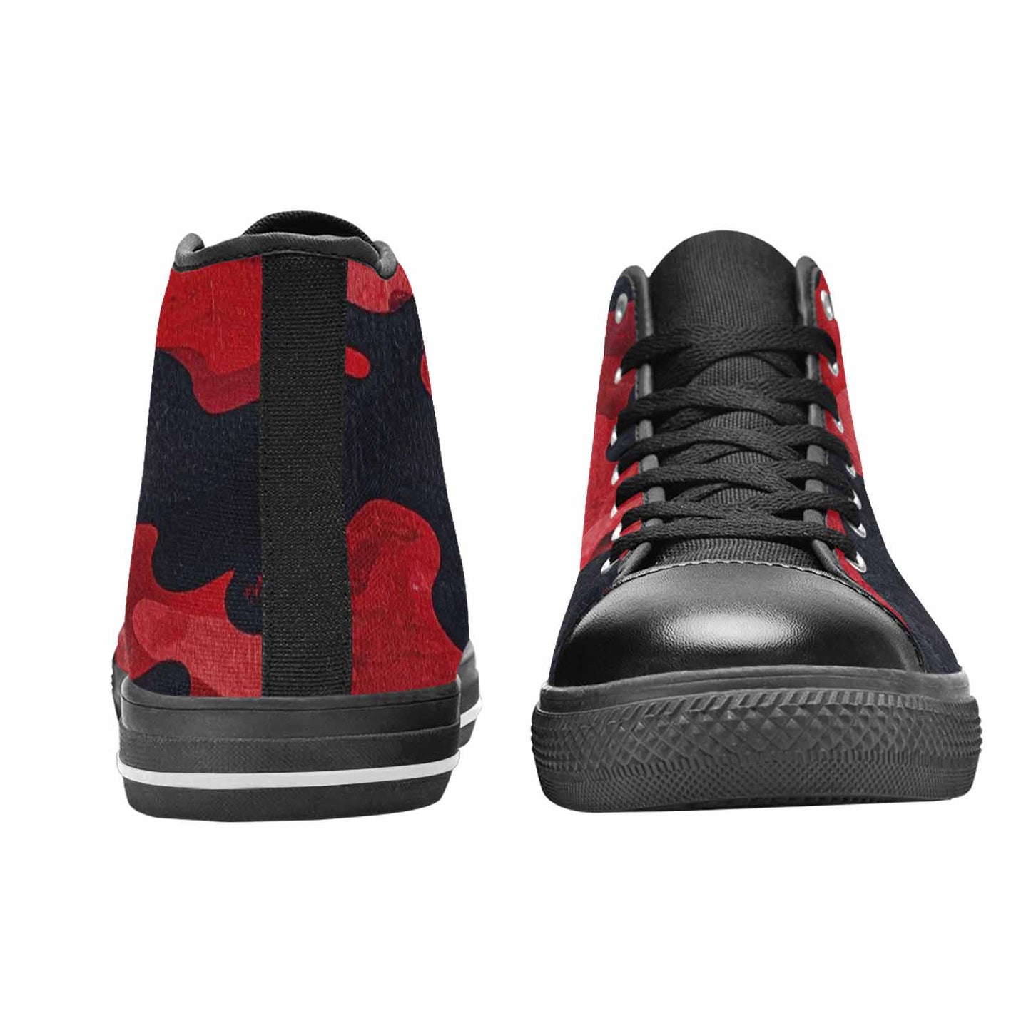WOMEN'S Tactical Camo Red Black High Top Canvas Aesthetic Sneakers
