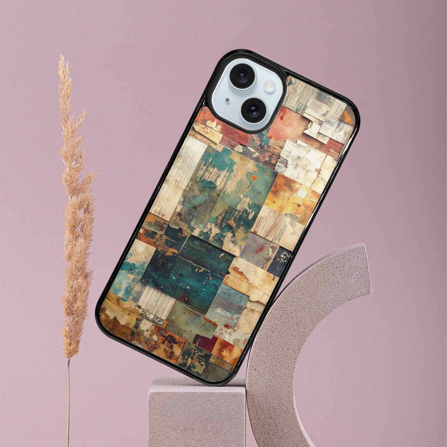 iPhone 15 Plus Case — Distressed Grunge Texture Pattern Hundreds Of, Custom Designed Case Cover