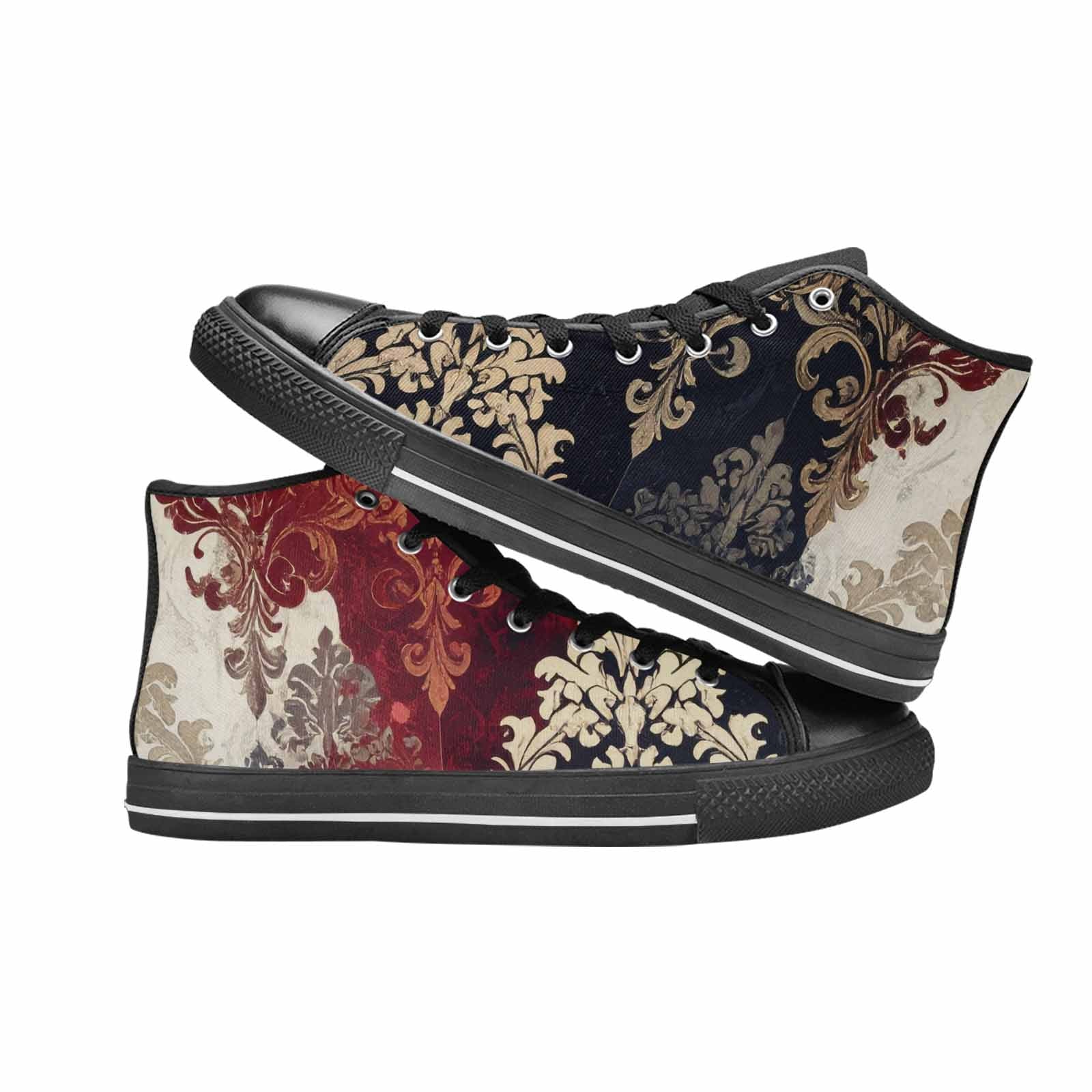 MEN'S Damask Ornamental Wallpaper High Top Canvas Dark Academia Sneakers