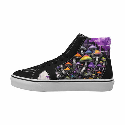MEN'S Rainbow Drip Mushrooms High Top Canvas Kaleidoscope Sneakers