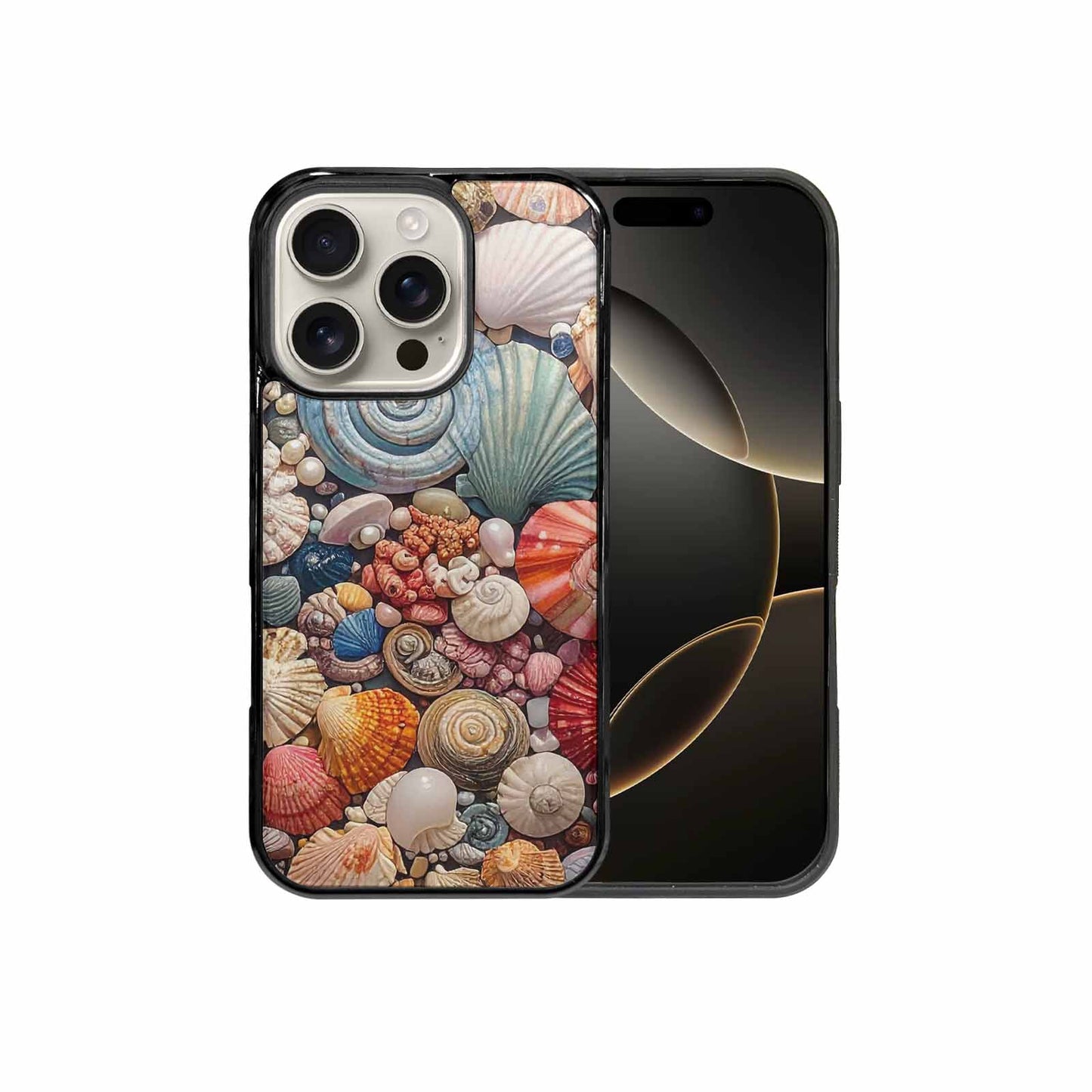 iPhone 16 Pro Case — Seashell Collage Seashell Collage Pattern Hundreds, Custom Print Case Cover