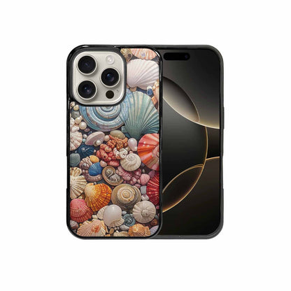 iPhone 16 Pro Case — Seashell Collage Seashell Collage Pattern Hundreds, Custom Print Case Cover