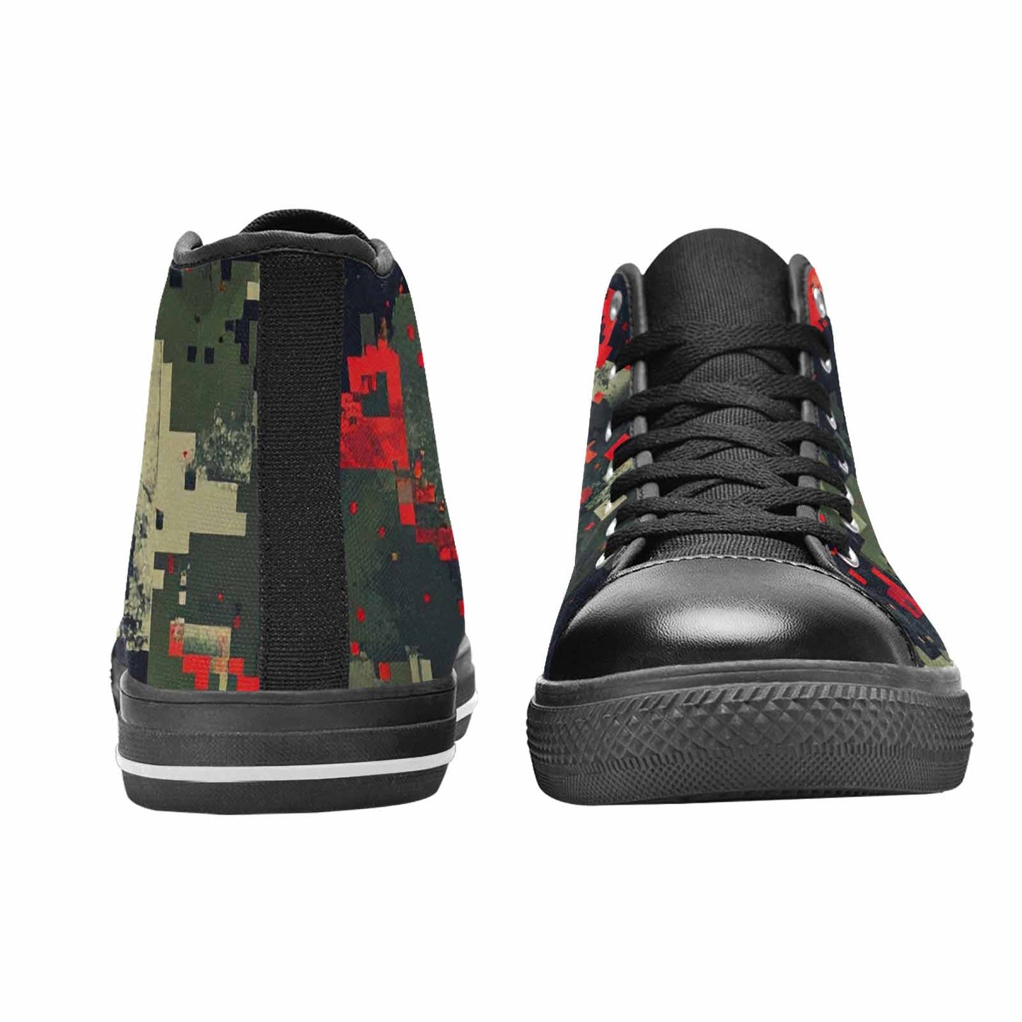 MEN'S Military Camouflage Blotch High Top Canvas Wallpaper Art Sneakers