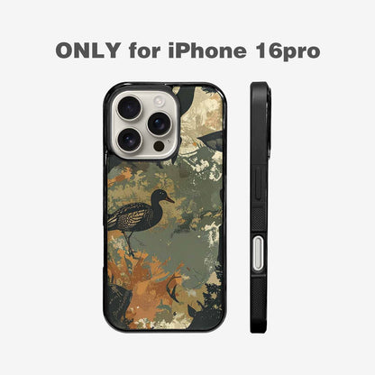iPhone 16 Pro Case — Hunting Camouflage Pattern With Deer And, Custom Designed Case Cover
