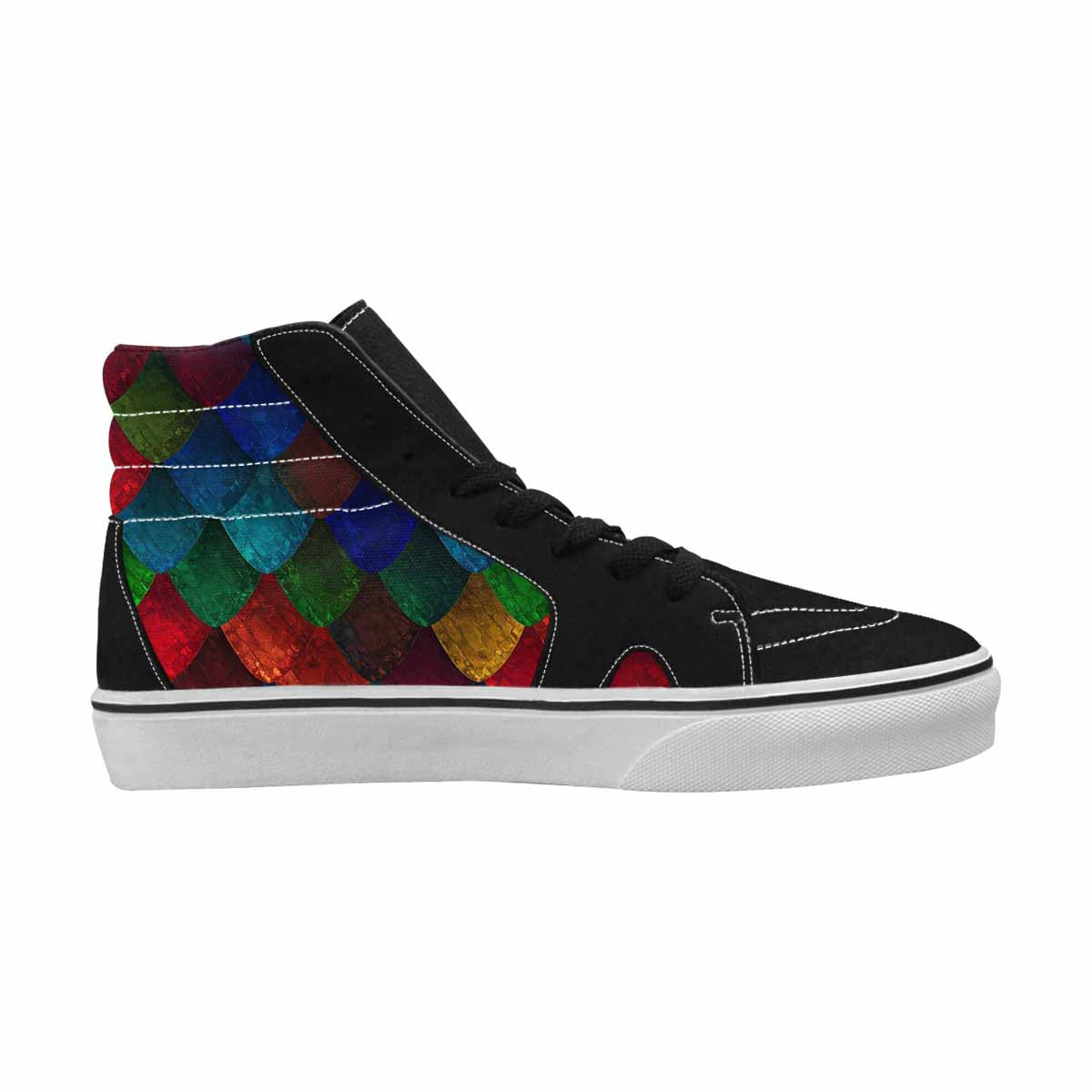 WOMEN'S Dark Snake Print High Top Canvas Vibrant Chaos Shoes