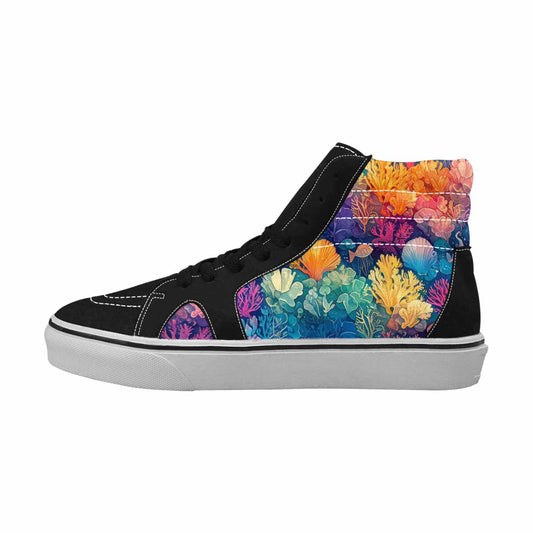 MEN'S Fish Scale Coral High Top Canvas Vivid Sneakers