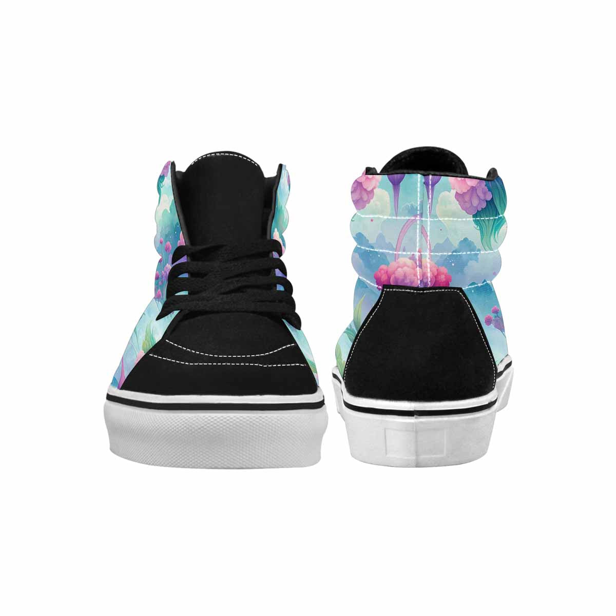 MEN'S Surrealist Dreamscape High Top Canvas Neon Fantasy Sneakers