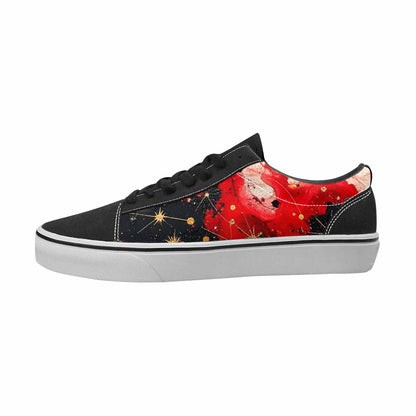 MEN'S Zodiac Black & Red Ink Canvas Custom Design Surreal Custom Print Sneakers