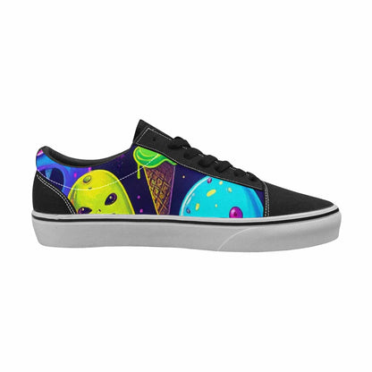 WOMEN'S Ice Cream Monsters  Lace-Up Canvas Grunge Shoes