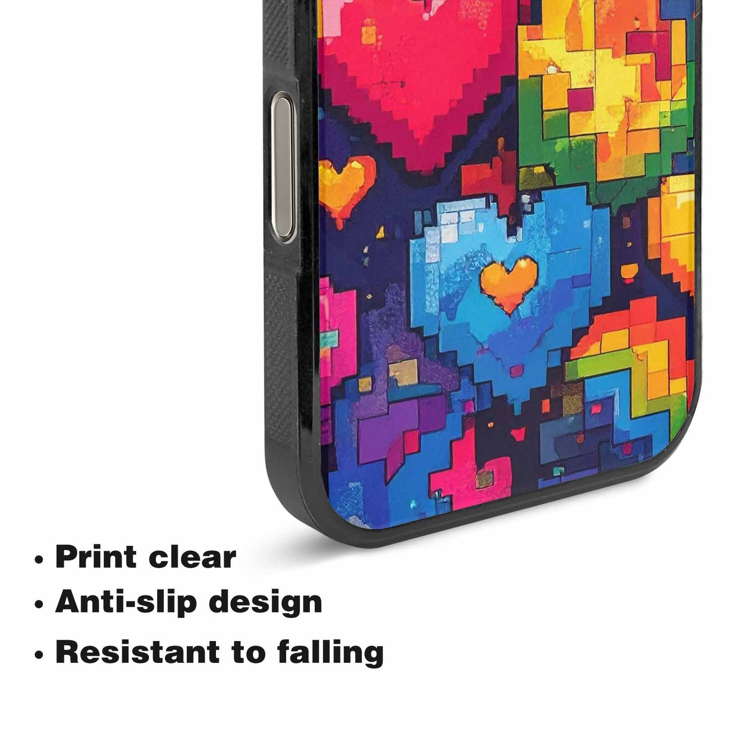 iPhone 16 Pro Max Case — Pixel Art 8 Bit Burst Pattern, Custom Print Case Cover