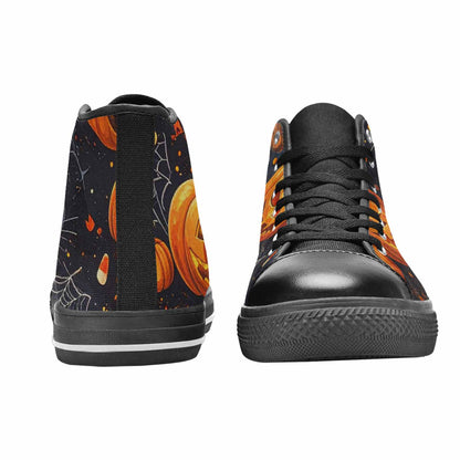 WOMEN'S Halloween High Top Canvas Wallpaper Art Custom Shoes