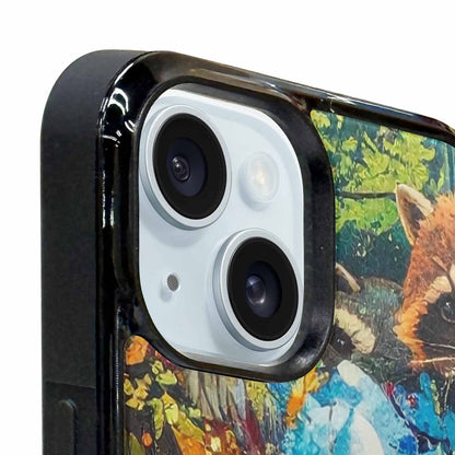 iPhone 15 Plus Case — Raccoon Bandit Raccoon Bandit Pattern Hundreds, Custom Print Case Cover