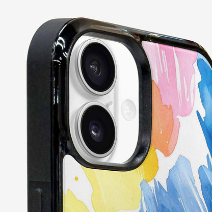iPhone 16 Case — Trans Strong Watercolor Seamless Pattern Vibrant, Custom Printed Phone Case