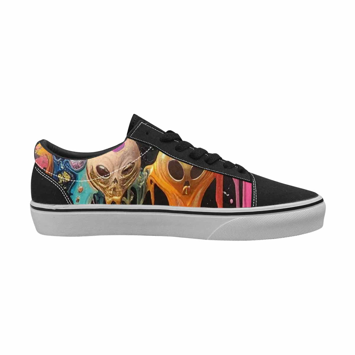 WOMEN'S Aliens  Marble Melting Lace-Up Canvas Neon Fantasy Shoes
