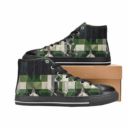 MEN'S Aromantic Flag Color High Top Canvas Neon Fantasy Custom Sneakers