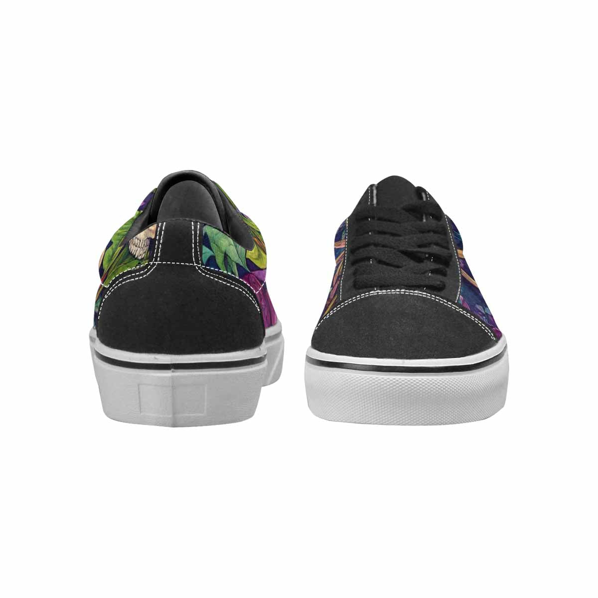 WOMEN'S Skulls  Botanical Skulls Lace-Up Canvas Dark Academia Sneakers