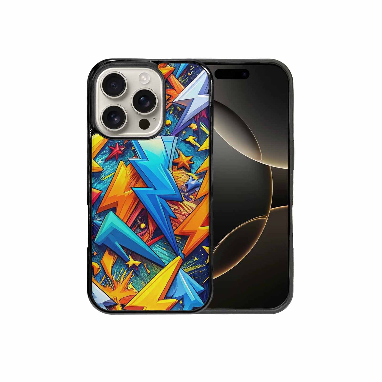 iPhone 16 Pro Case — Lightning Bolt Storm Pattern Hundreds Of, Unique Phone Case Design