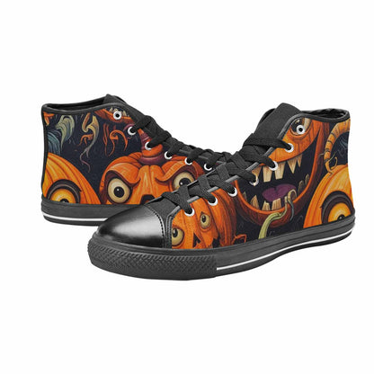 MEN'S Cartoon Pumpkin Monster High Top Canvas Y2K Custom Shoes