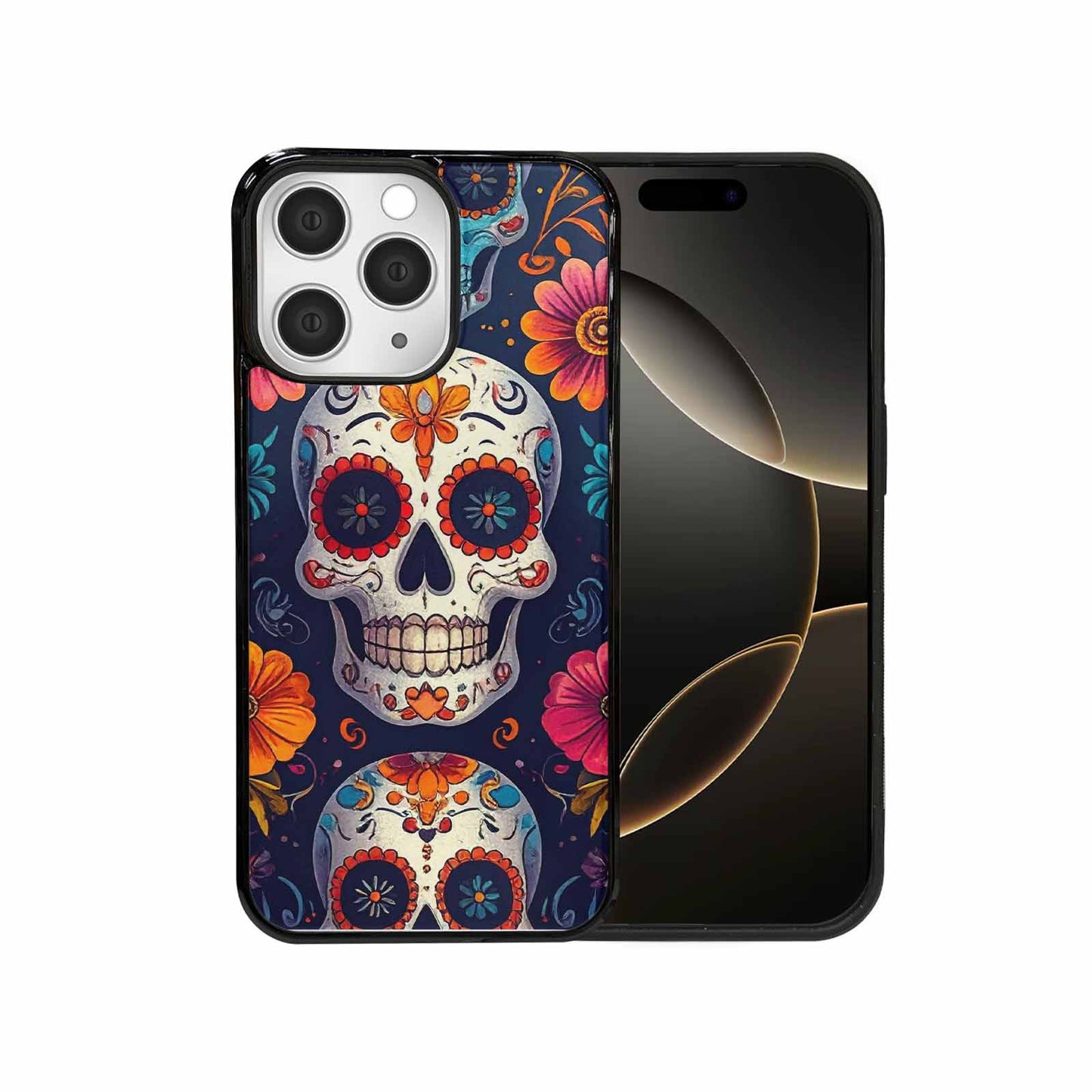 iPhone 15 Pro Max Case — Day Of Dead Sugar Skull Custom, Custom Printed Phone Case