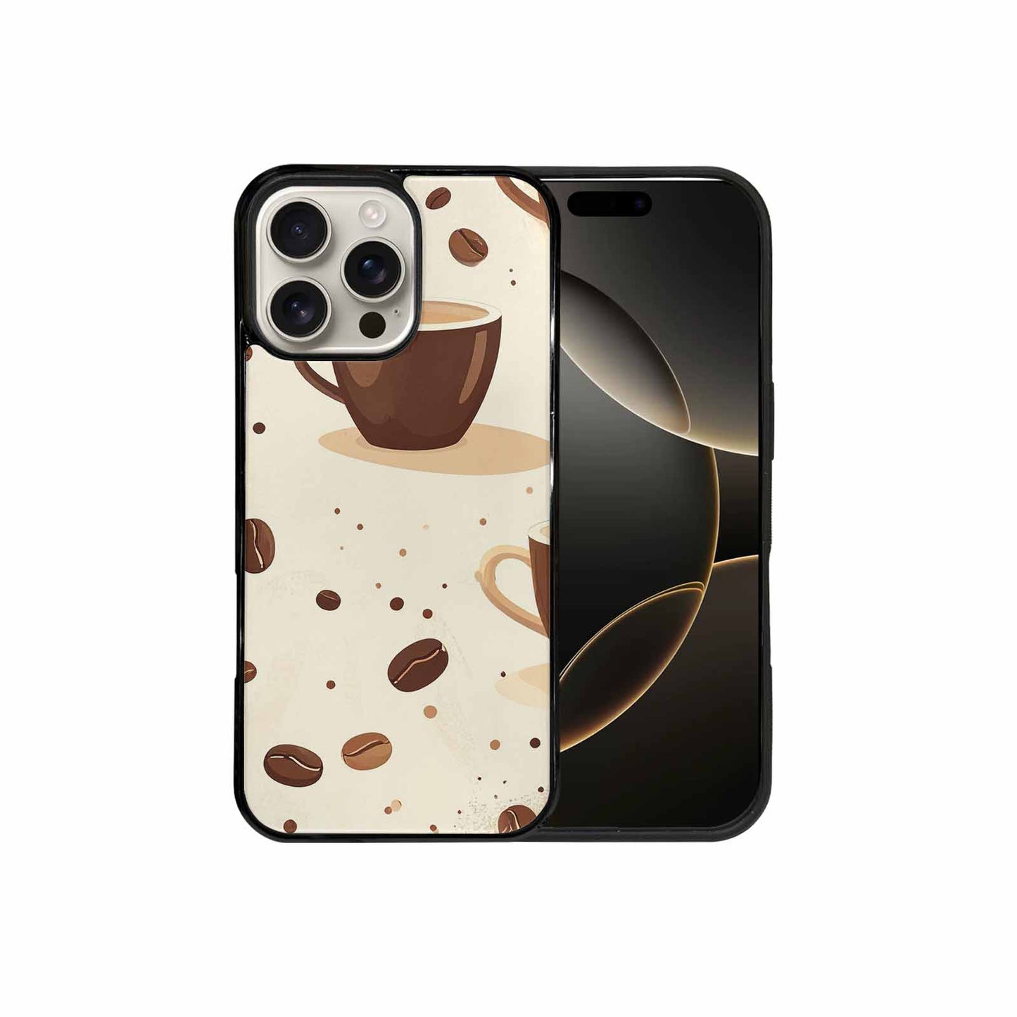 iPhone 16 Pro Max Case — Coffee Cup And Bean Pattern Seamless, Unique Phone Case Design
