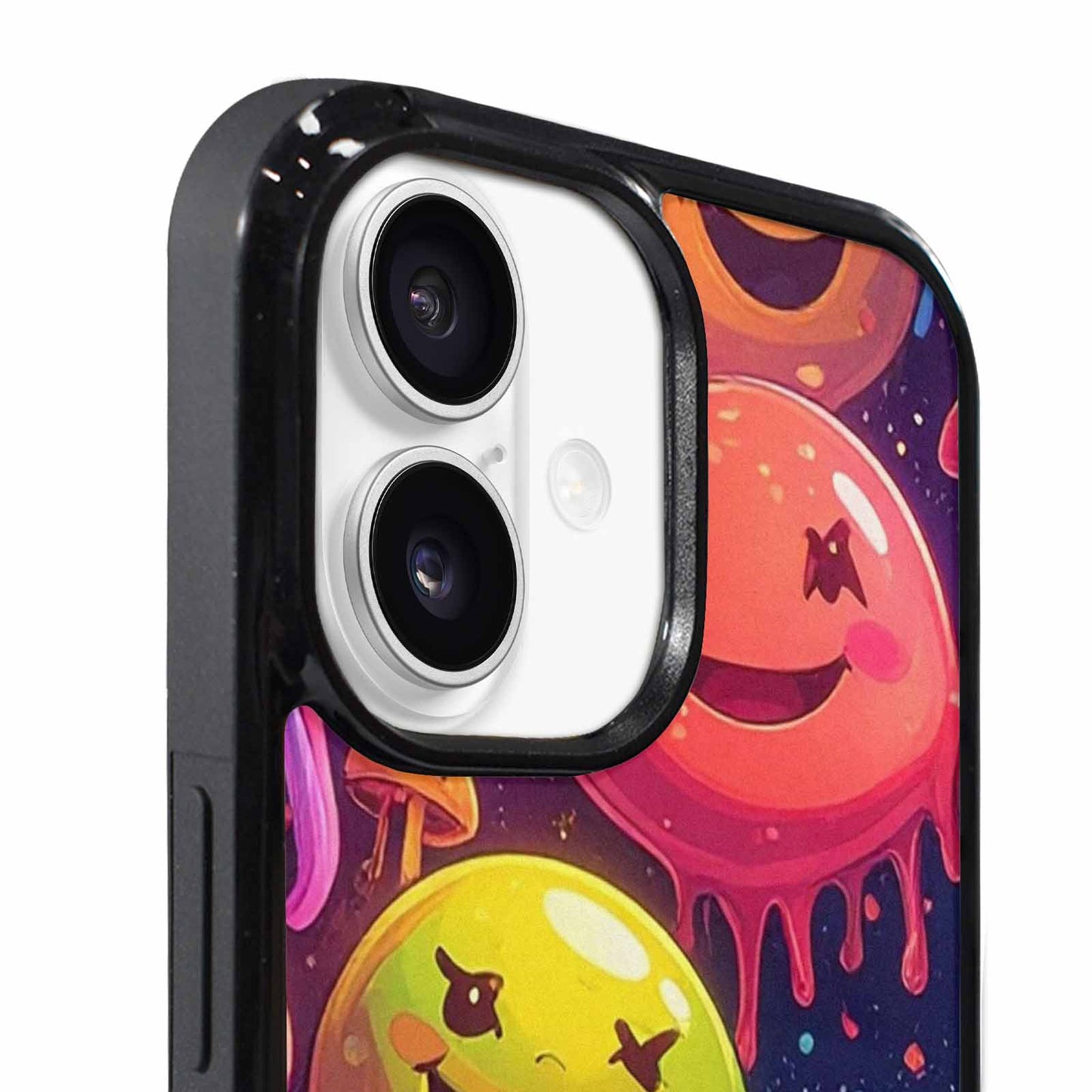iPhone 17 Case — Melting Rainbow Smiley Faces Original Art, Custom Phone Case