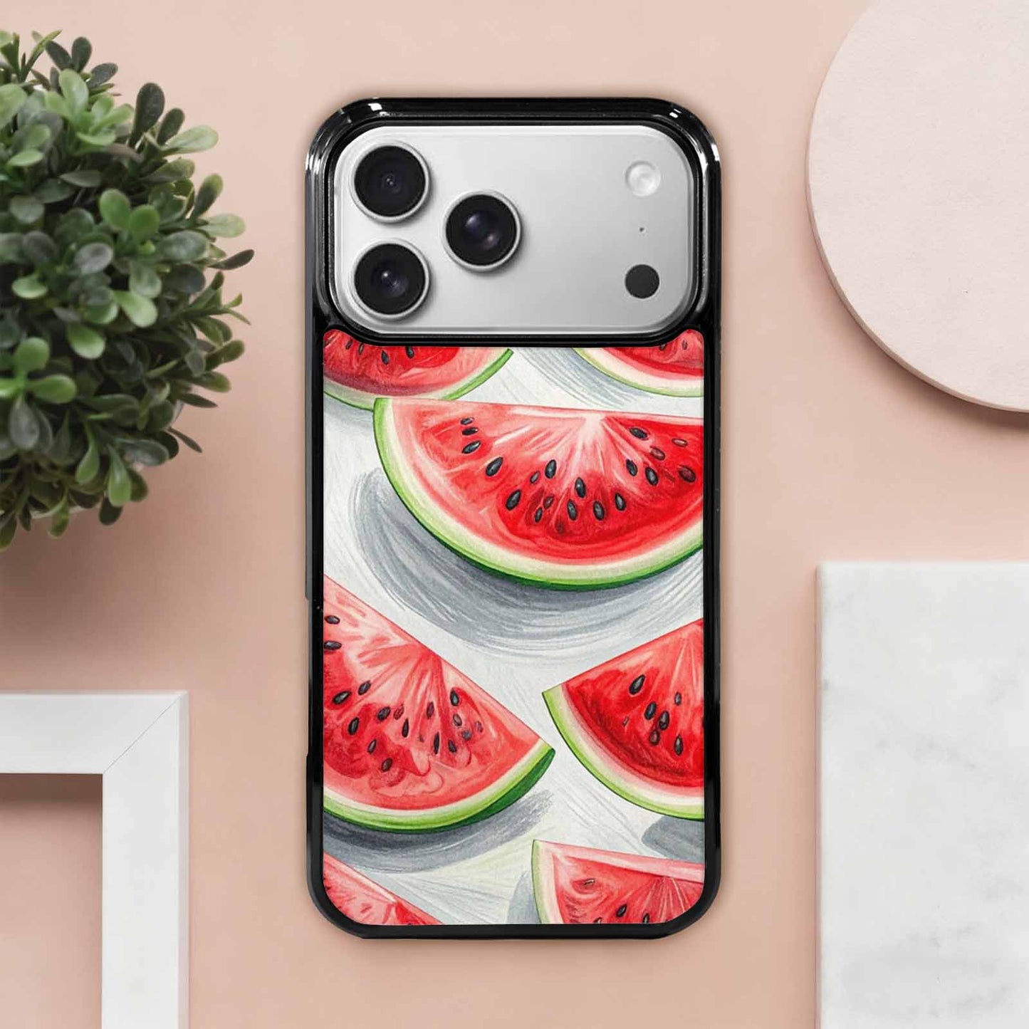 iPhone 17 Pro Max Case — Glossy Spring Watermelon Original Art, Original Design Phone Case