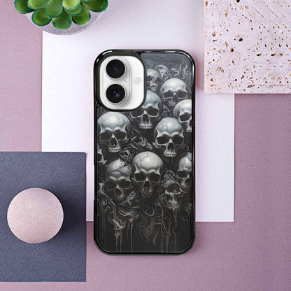iPhone 16 Case — Grey Dark Black And Grey Tones, Custom Printed Phone Case