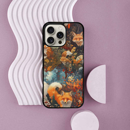 iPhone 16 Pro Max Case — Fox Forest Fox Forest Pattern Hundreds, Custom Printed Phone Case