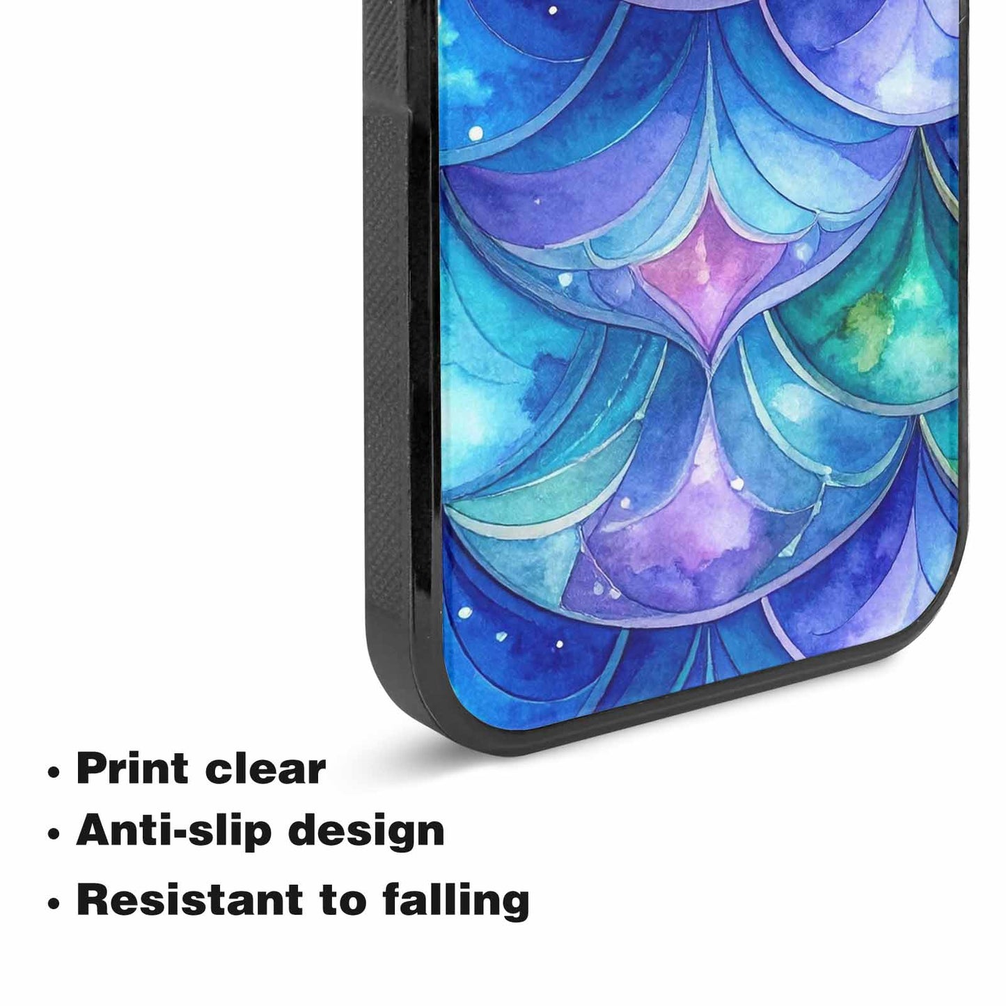 iPhone 15 Case — Mermaid Scale Art Pattern, Custom Designed Case Cover