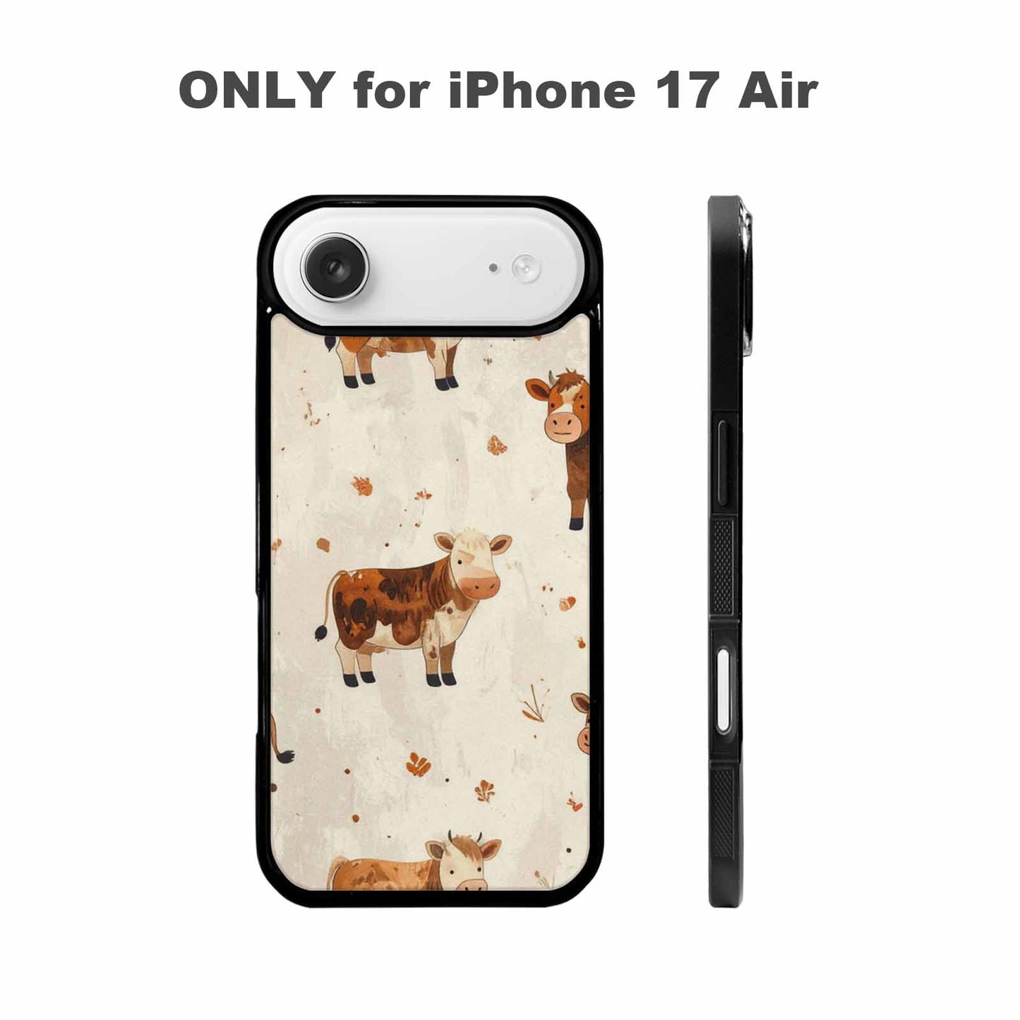 iPhone 17 Air Case — Small Cow Animal Print Art Animal, Custom Printed Phone Case