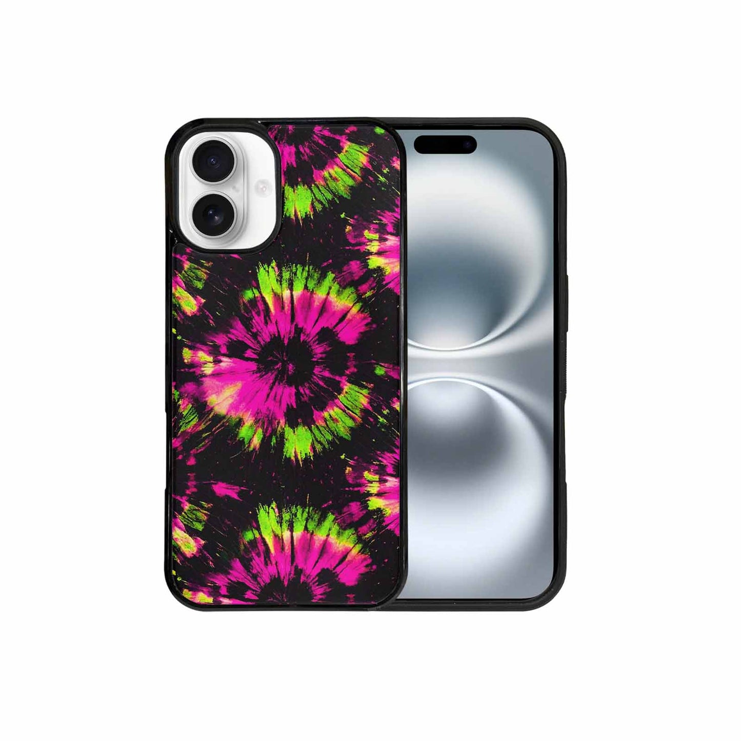 iPhone 16 Plus Case — Acid Wash Tie Dye Neon, Custom Phone Case