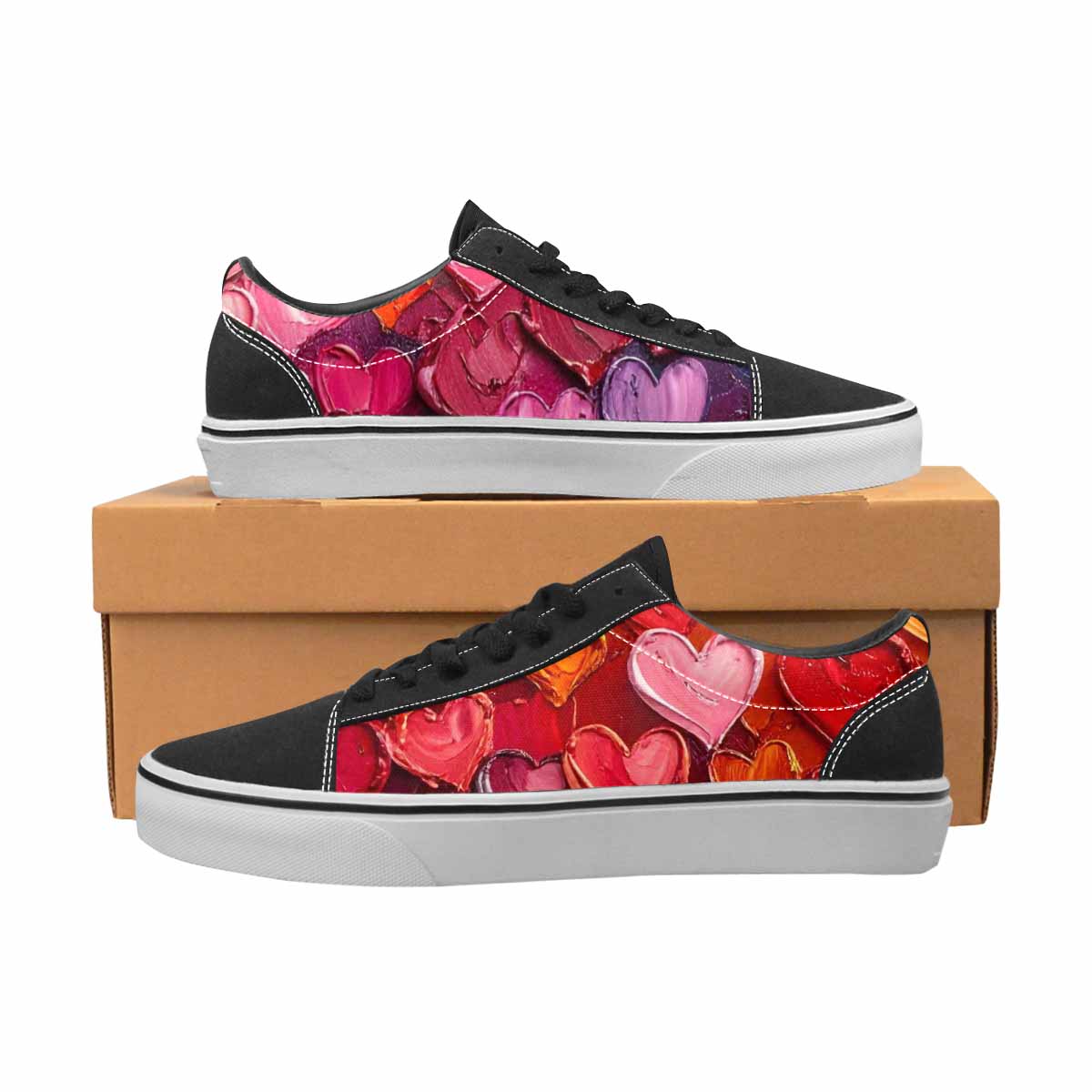 WOMEN'S Heart Burst Lace-Up Canvas Surreal Custom Shoes