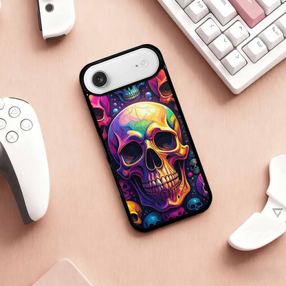 iPhone 17 Air Case — Iridescent Millions Of Paw Gothic Skulls, Unique Phone Case Design