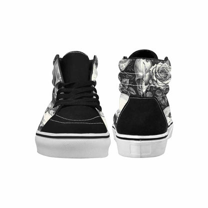 WOMEN'S Skulls Roses Pen Ink High Top Canvas Vivid Shoes