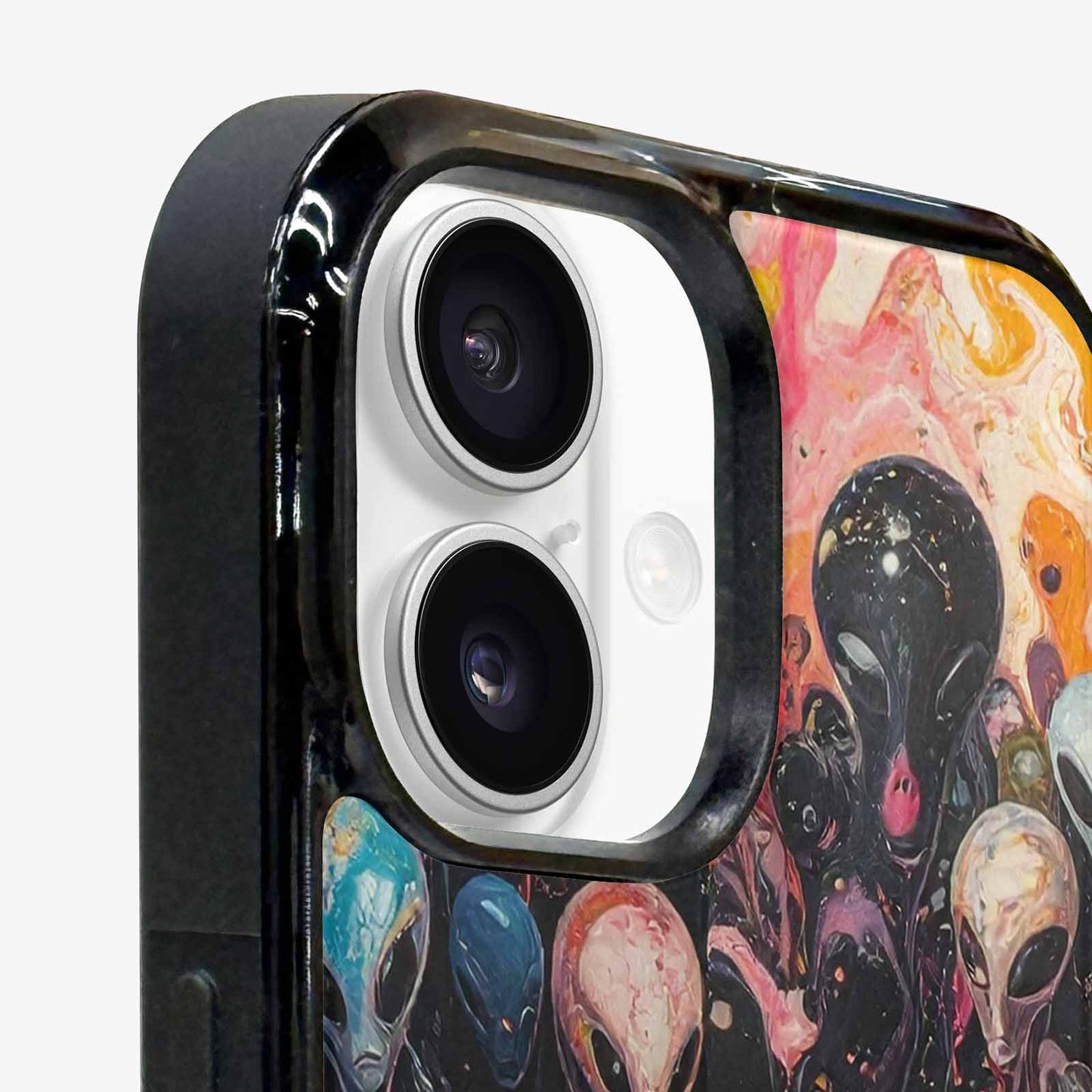 iPhone 16 Case — Aliens Marblealiens Pattern Dms, Custom Made Phone Cover