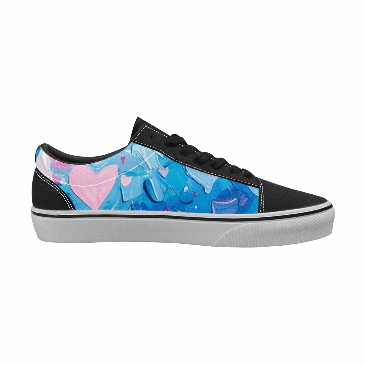 WOMEN'S Transgender Pride Flag Lace-Up Canvas Wallpaper Art Sneakers