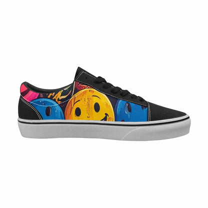 WOMEN'S Smiley Faces Lace-Up Canvas Neon Fantasy Custom Shoes